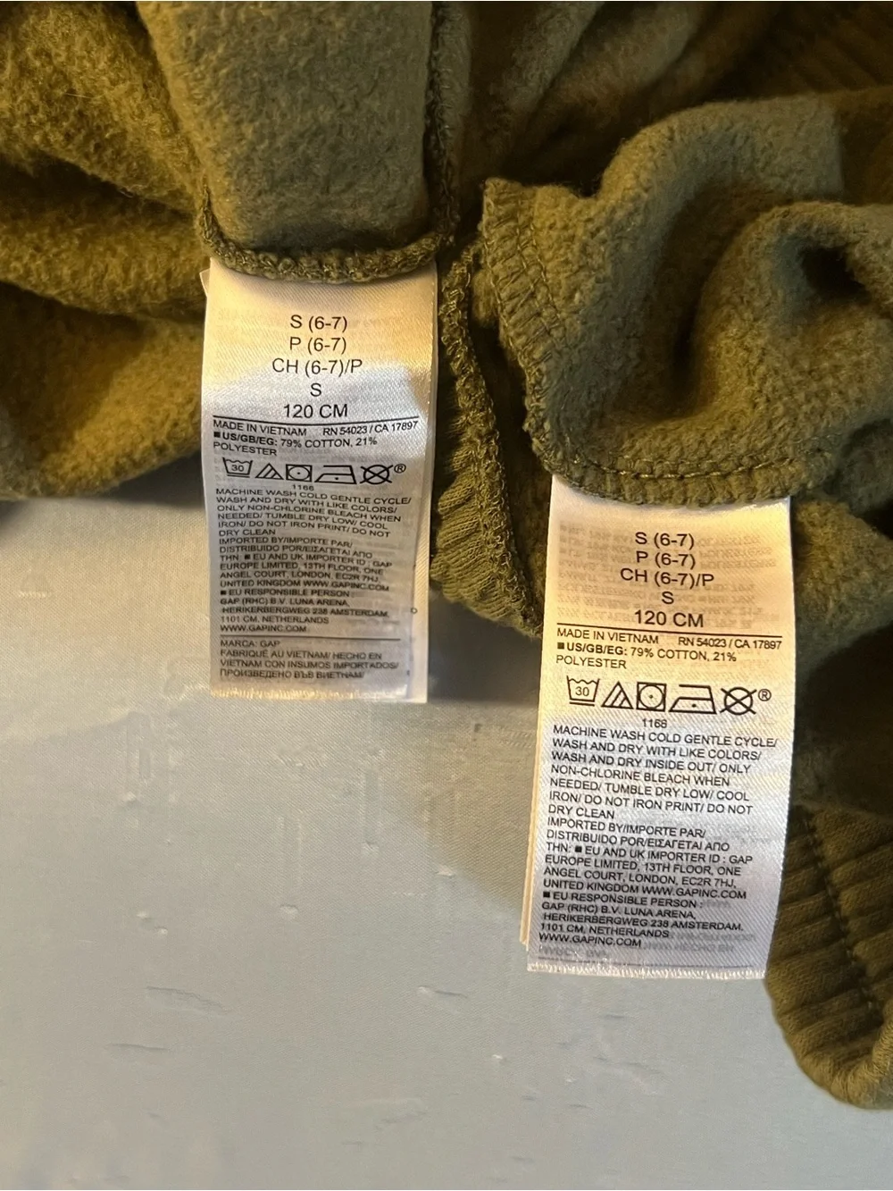 GAP Olive Green Kids Sweatpants & Sweatshirt Set with Football Logo